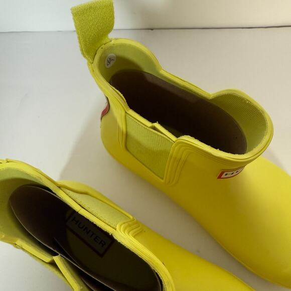 Hunter Rainboots Womens 6 Yellow Chelsea Ankle Waterproof Rain Boots NWOT - Picture 3 of 8